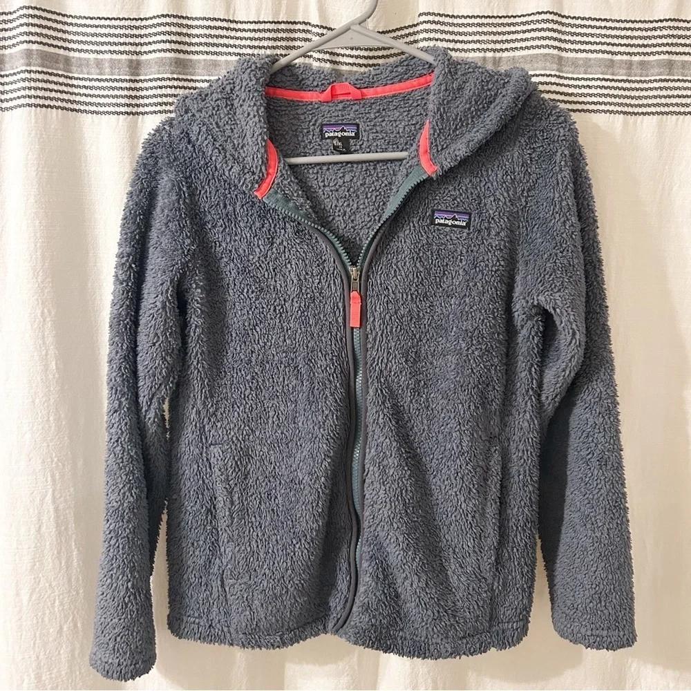 Patagonia Kids' Los Gatos Fleece Full Zip with Hood Grey‎ and Pink